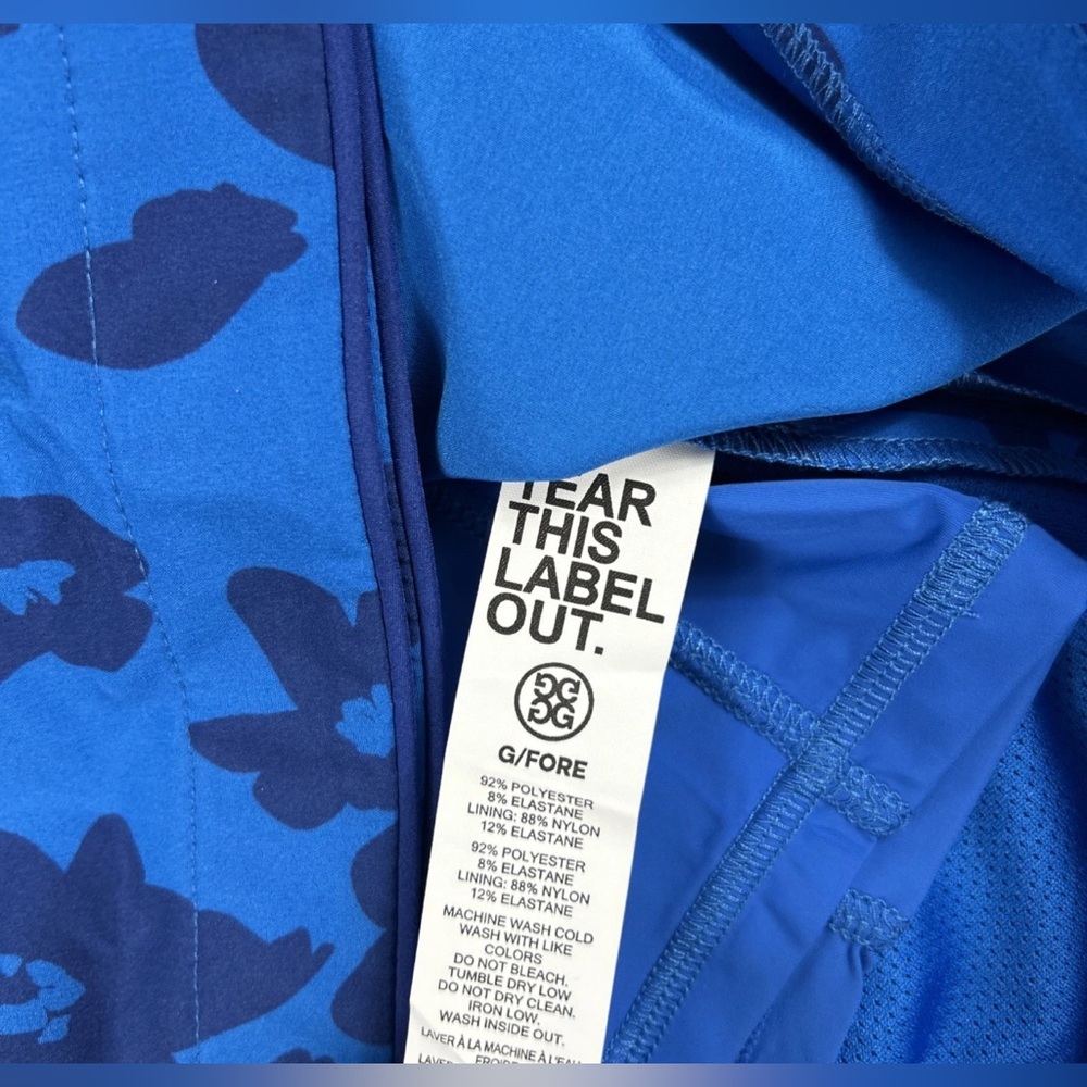G/FORE G4 Womens Golf Skort Tonal Floral Print 2 Surf Blue Polyester Spandex - Picture 6 of 7
